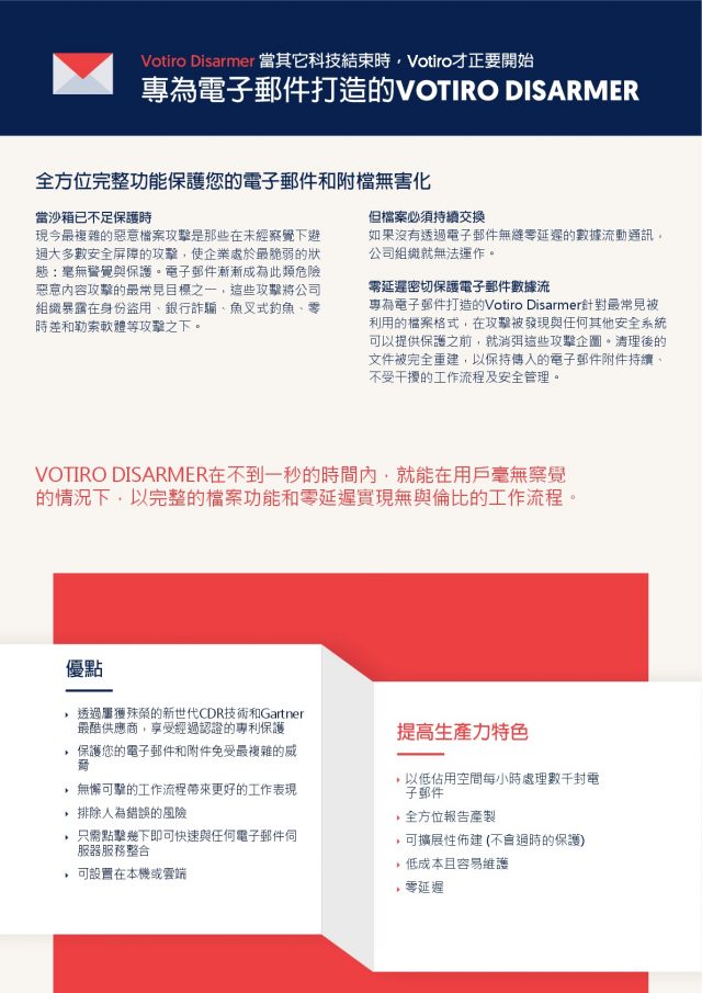 專為電子郵件打造的VOTIRO DISARMER